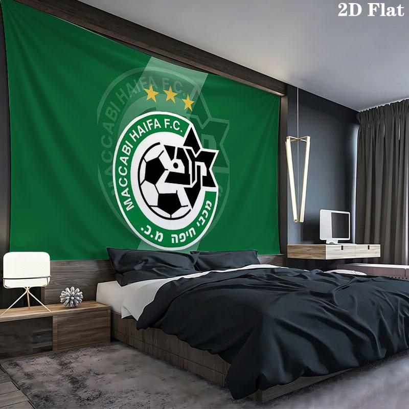 Maccabi Haifa Wall tapestry, aesthetic printed fabric blanket, suitable for bedroom, living room, and home decor.