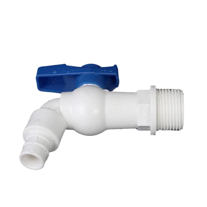 PVC Washing Machine Faucet, Plastic, Threaded Male Spout, Single Outlet, 4/6 Point, for Home Improvement & Building Materials.