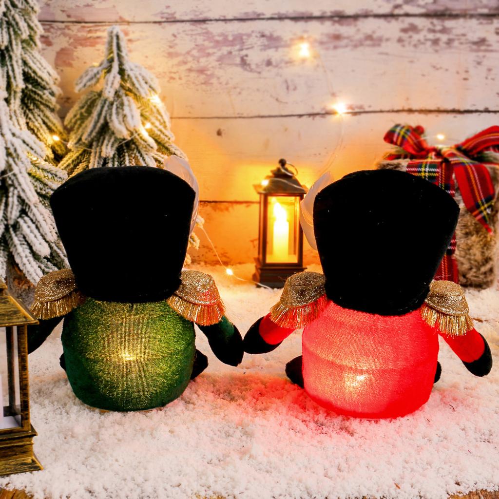 Christmas Glowing Standing Soldier Figurine Creative Christmas LED Light Faceless Elder Doll Shop Window Display Piece