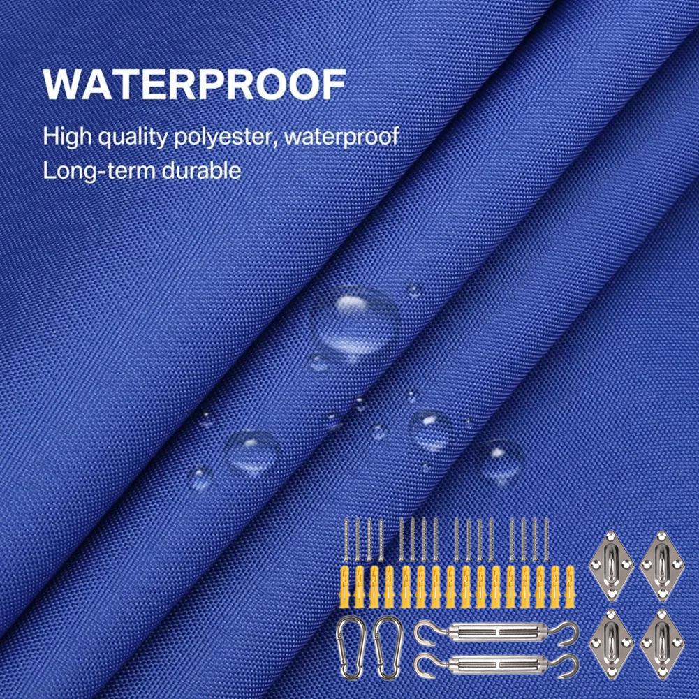 

Козирка від сонця. Вітрило. Вигнута комерційна навісна кришка. Прямокутник. Трикутник. Надміцний водонепроникний для заднього двору. Triangle 2x2m синій