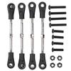 Ongwan RC Steering Rod, 4-Piece RC Steering Tie Rod Adjustable Rear Upper Linkage Rod for 110 RC Off-Road Cars