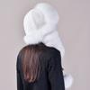Fox Fur Hat, Korean Version of Women's Fur Hats, Rex Rabbit Hair Hat Top Real Hair Winter Warm Ear Hat