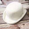 Wool Fedora Top Hat White Short Brim Magician Hat Surprise Gift for Boyfriend