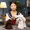 Lifelike Poodle Dog Doll Handmade Stuffed Plush Toy Realistic Teddy Puppy Simulation Animal Model Creative Gift Present