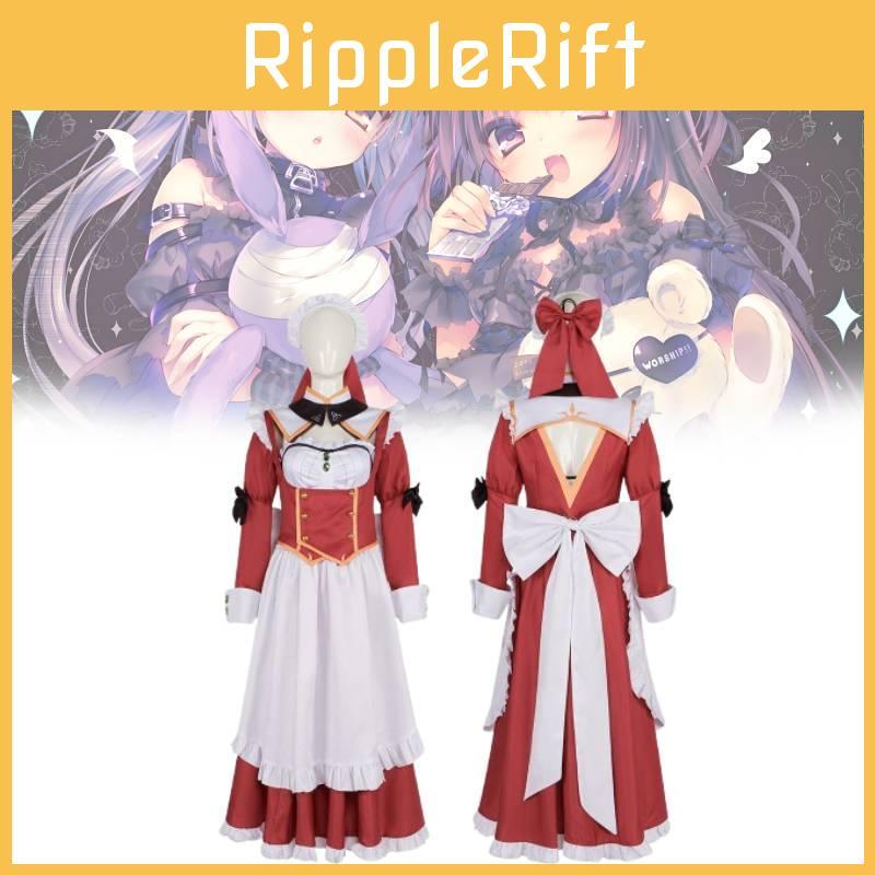 Cute And Sweet Red Mia Cosplay Maid Outfit For Night Of The Dead Theme In Multiple Sizes