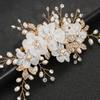 1 Bridal Flower Rhinestone Pearl Hair Comb; Bridal Hair Accessories