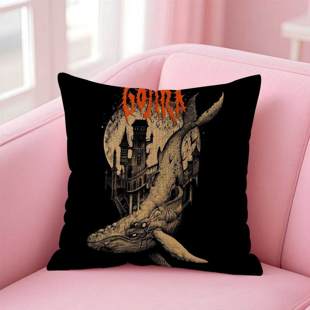 Band G-Gojira Cushion Cover Natural Linen Pillow Case Double-Sided Print Decorative Sofa Pillowcase Home Decor Gift