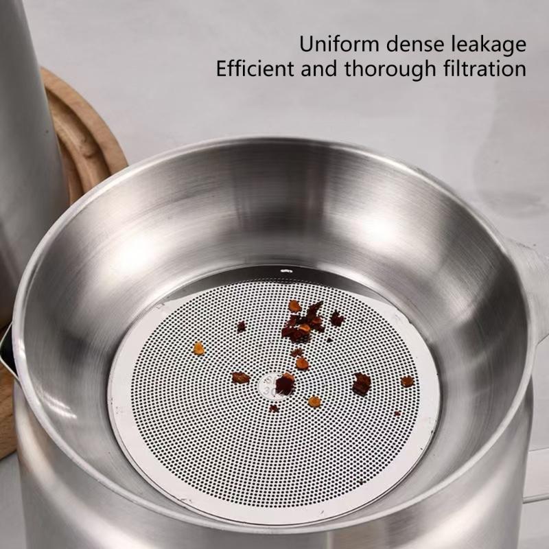 Portable Large Capacity Oil Strainer Pot Stainless Steel Cooking Oil Container with Basket for Kitchen and Outdoor Use