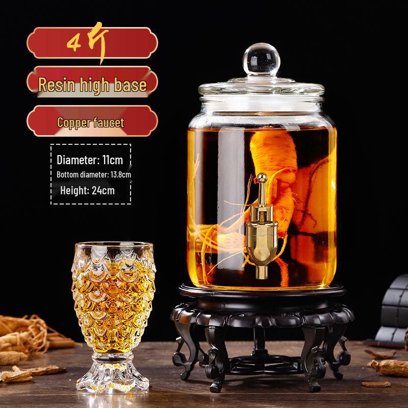 Glas-Infusionsbehälter mit Zapfhahn: 10-20 Jin Versiegelte Enzym- und Kimchi-Weinlagerung