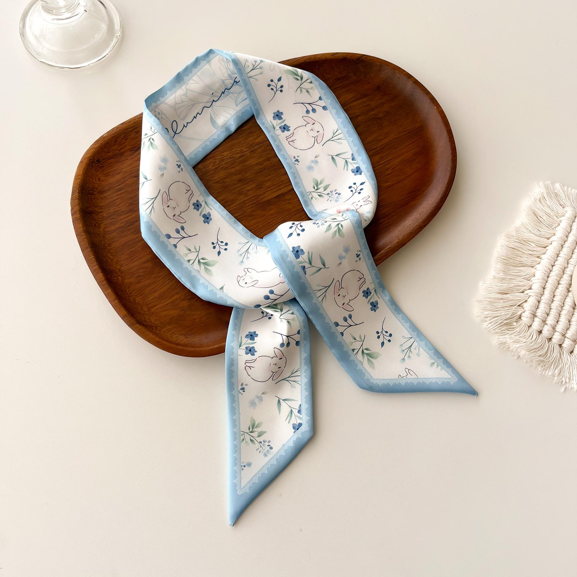 Yiran Shoe Industry Women's Silk Scarf Fashion Hair Scarf Neckerchief Hair Ties Headband Hair Ornament Bandana Bag Scarves