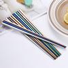 5 Pairs Food Grade 304 Stainless Steel Chopsticks Square Shape Ergonomic Hold Dinnerware for Families
