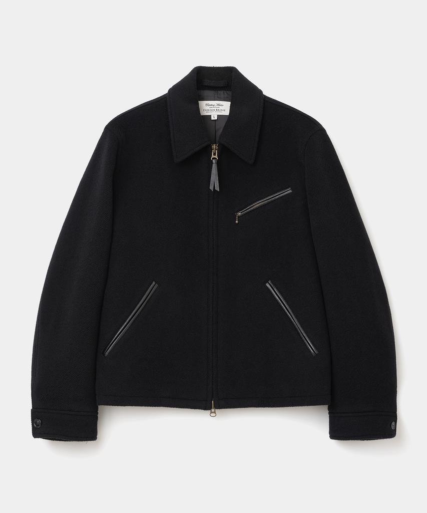 Uniform Bridge Wool Sport Zip-Up Jacket Black