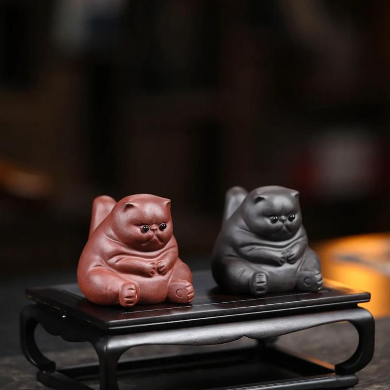 1PC Purple Sand Tea Pet  Cute Kungfu Tea Pet Gift for Tea Lover Friend, Tea Table Desk Tearoom