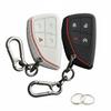 2023-2025 Four Button Car Key Silicone Cover with D-shaped Buckle and Hanging Buckle 2-piece Set Black and Gray