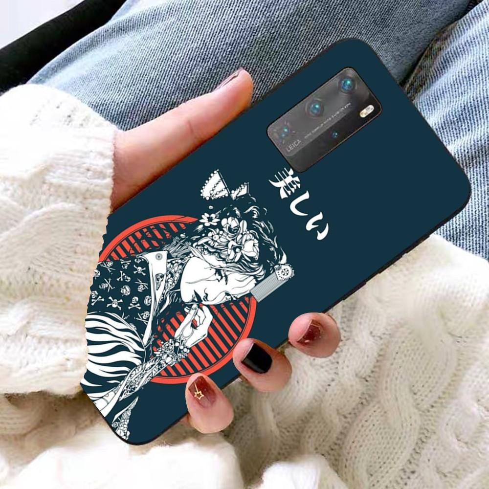 Japanese Wave Girl Dragon Phone Case For Huawei P 8 9 10 20 30 40 50 Pro Lite Psmart Honor 10 lite 70 Mate 20lite
