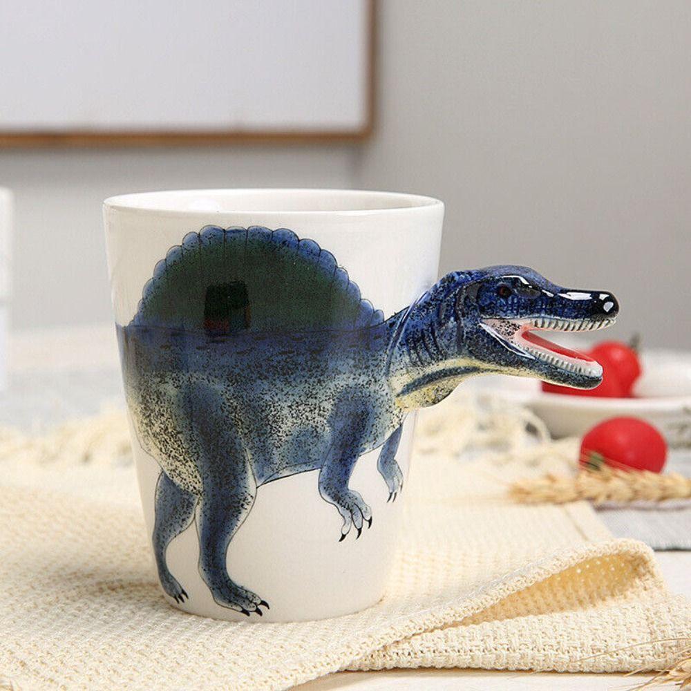 Kubek ceramiczny 3D stereoskopowy nowy z uchwytem malowidła kubek ze zwierzętami triceratops krab kubek śniadaniowy na herbatę/kawę/mleko kubek