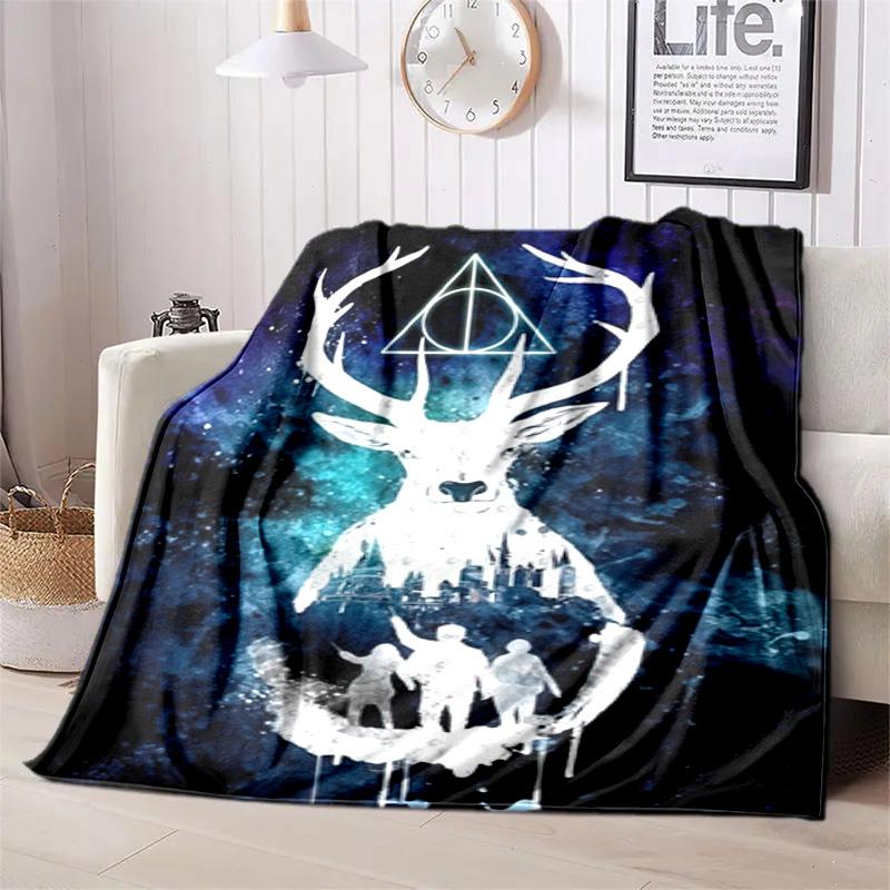 1PC science fiction themed Harry Potter printed blanket, all season lightweight home office outdoor nap multifunctional blanket