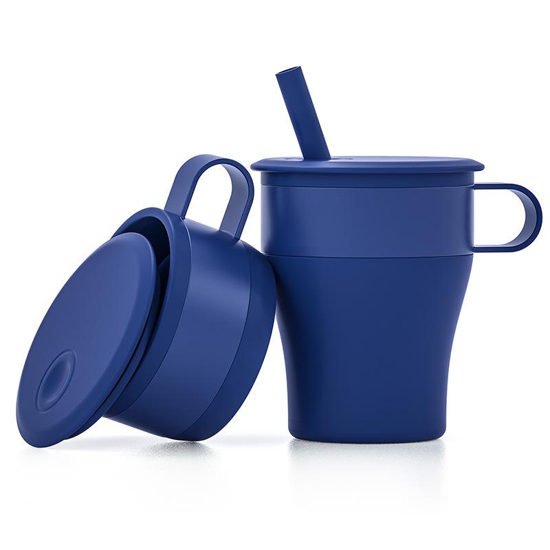 

Складной силиконовый стакан для воды с трубочкой, детский, защита от падения, для путешествий на свежем воздухе, для дома, для кофе, модный тренд