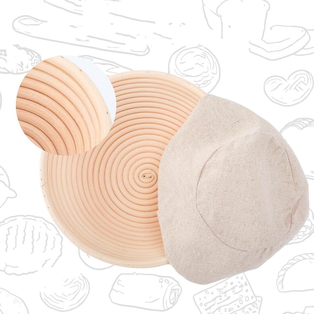 Wicker French Bread Dough Basket with Liner - Sourdough Baker's Tool