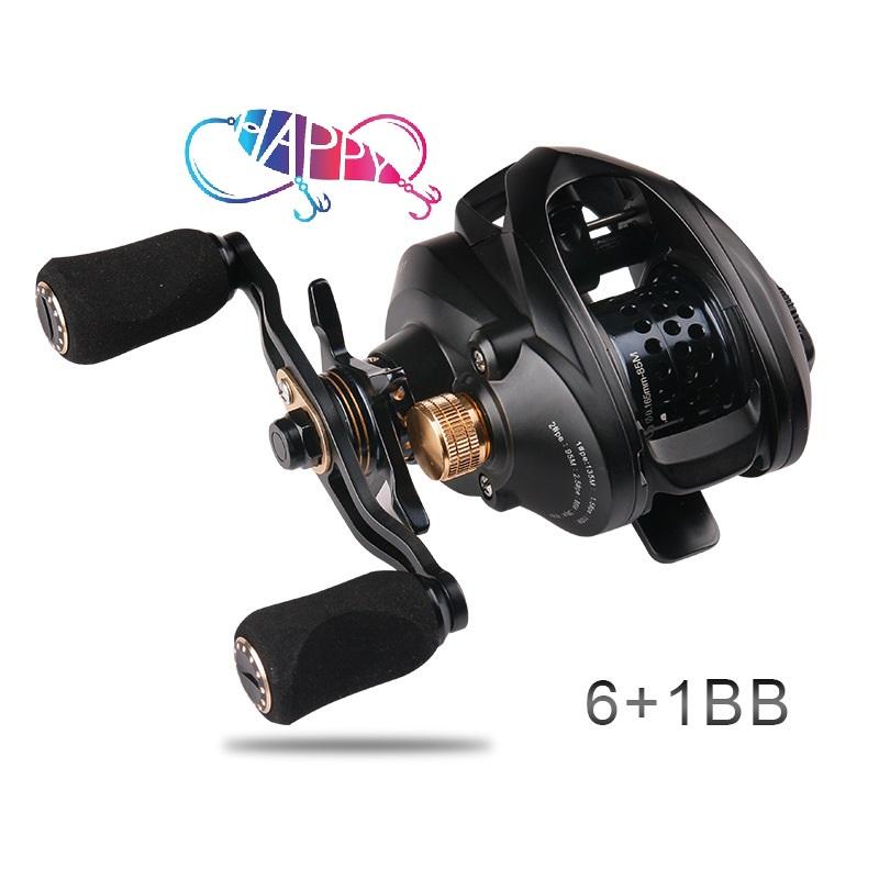 6+1BB Drag Full Metal Fishing Reels Power Baitcasting 7.2:1 Spool High Speed Ratio Freshwater Ultra Light Bait Casting Reel 6+1BB&Left Hand