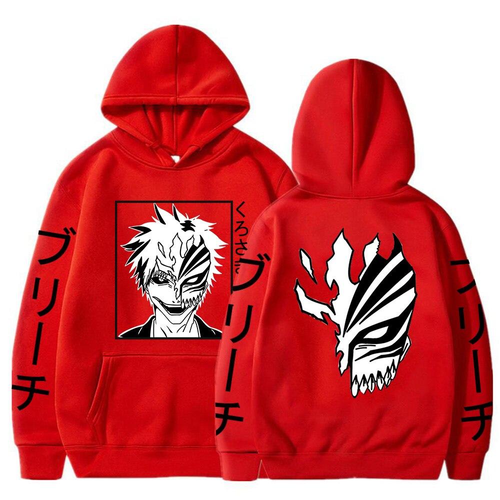 Bleach Kurosaki Ichigo Anime Harajuku Felpe con cappuccio Cartoon gotico Manga Mask Boy Graphic Uomo Donna Inverno Felpe a maniche lunghe