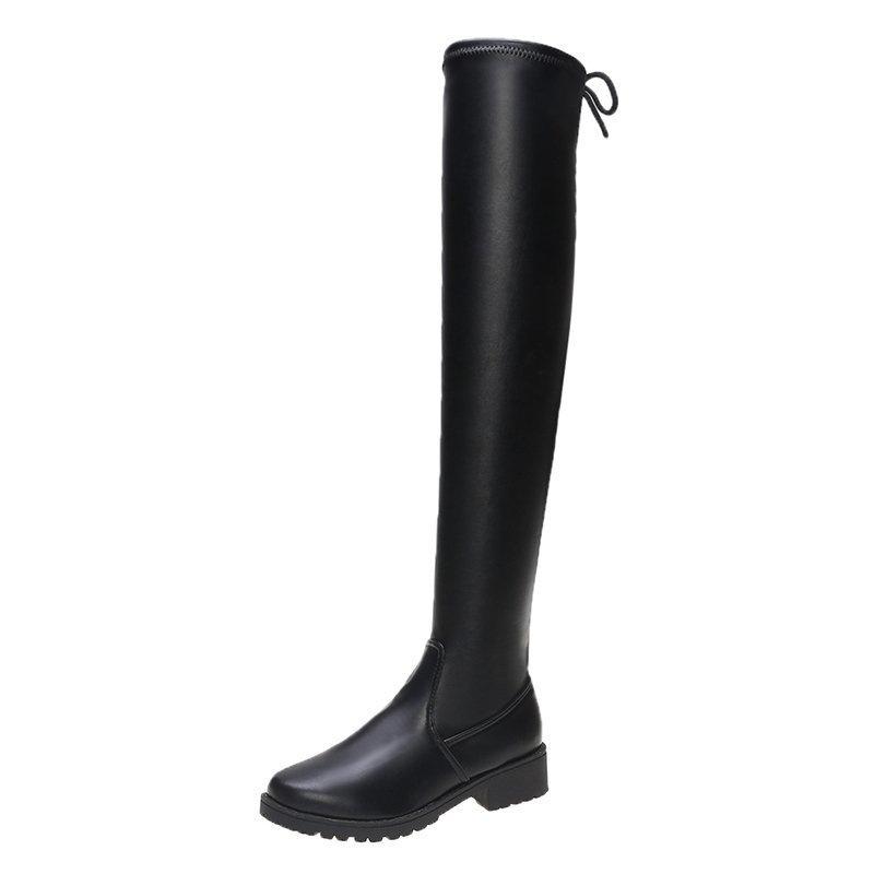 Hochwertige Modische Damen Langstiefel Sexy Leder Über das Knie Damen Schuhe Luxuriöse Plateau Stiefel für Damen Botas Para Mujer