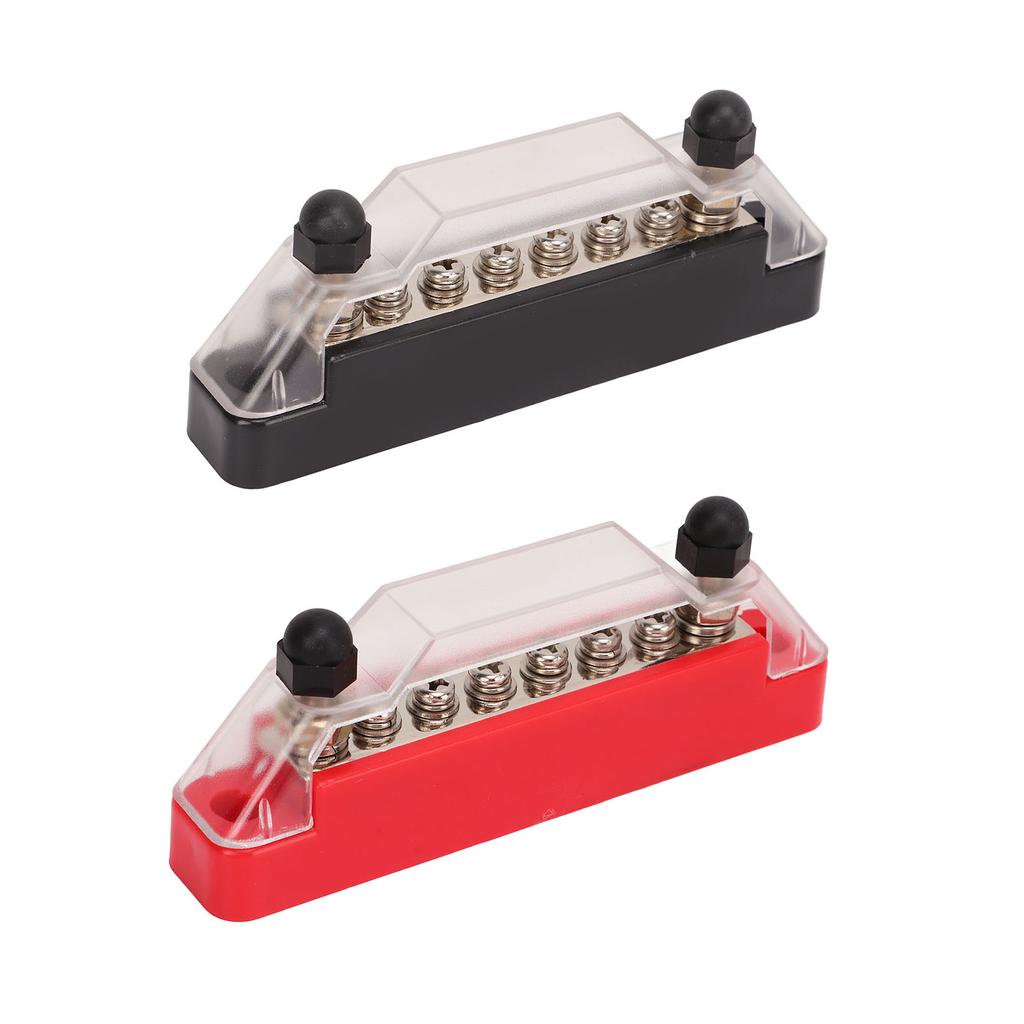 2 Pcs 6 Post Power Distribution Block 12‑48V 150 Amp 2 M6 Terminal Post 6 M4 Wiring Screw Circuit Fuse Block Holder