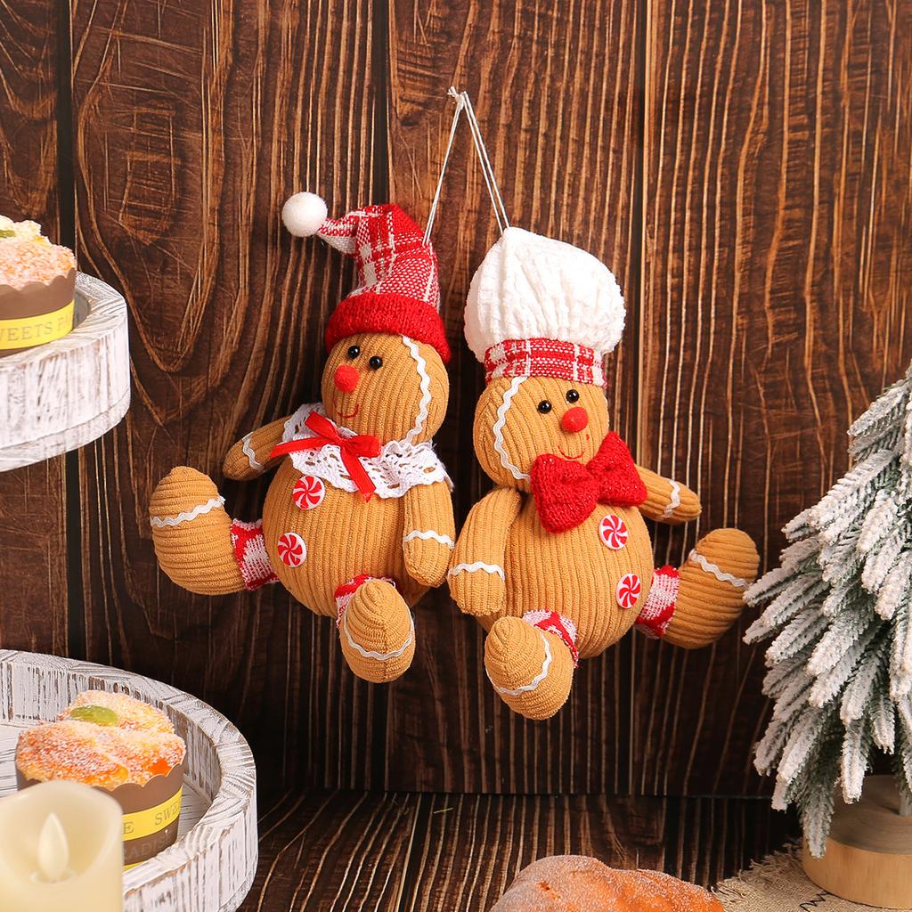 Gingerbread Christmas Decoration Xmas Tree Decoration Cute Christmas Figure Decor Gingerbread Doll for Tabletop Bedroom Shelf
