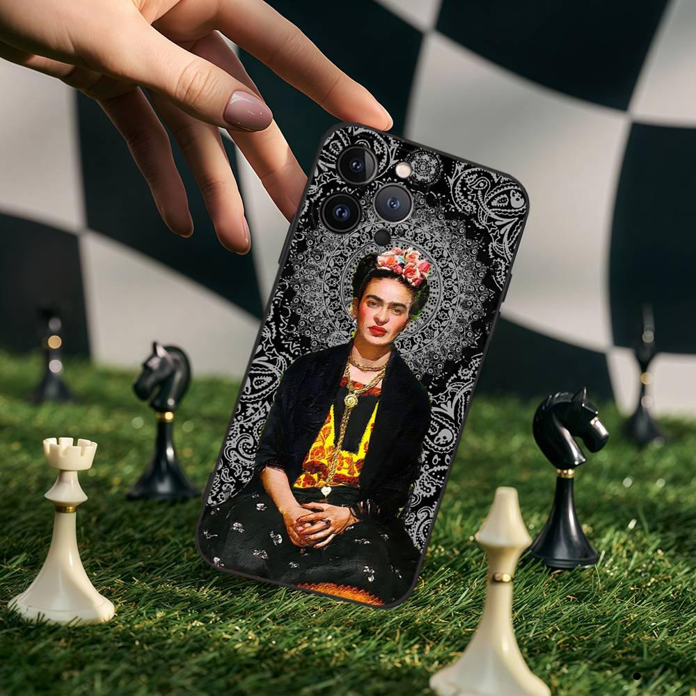 Fashion F-Frida K-KahlosS Silicone Anime Black Case For Iphone 17 Air 16 15 14 13 12 11 Pro Max Plus Basic
