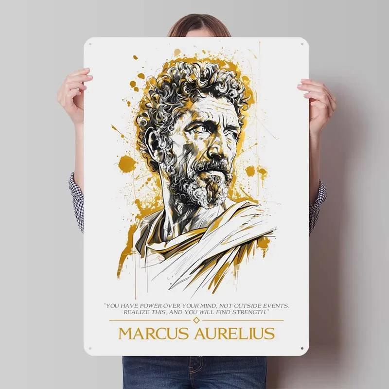 Mark Aurel Stoiker Zitat Schild Inspirierende Poster Dekoration für Heimdeko Artikel Metall Blechschilder für Wandkunst Dekoration