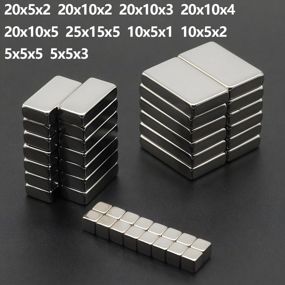 Powerful Neodymium Magnet N35 NdfeB Permanent Magnetic imanes Block Super Strong Fridge Magnets 5x5x5 10x5x2 20x10x2 20x10x3mm