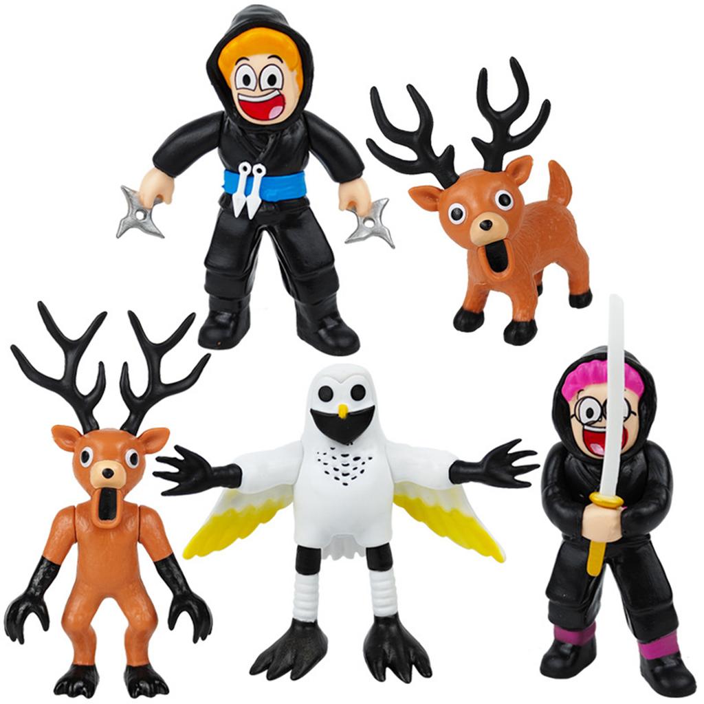 5/10Pcs Deer Owl Goat Figurine Desktop Model Ornaments Toys PVC Model Ornament Toy for Game Fans Kids Collectors Home Decor