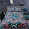 Ethnic Bohemian Mandala Duvet Cover King Queen European Flowers Vintage Bedding Set Geometric Retro Style Polyester Quilt Cover