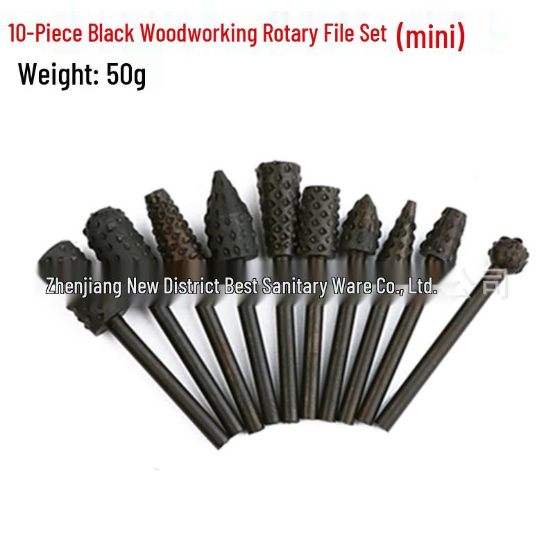 Black Wolf Tooth Rotary File Set for DIY Woodworking & Electric Grinding
