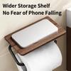 Wall Mounted Storage Organizer Rack Walnut Wood Grain Paper Towel Holder  Bathroom Toilet