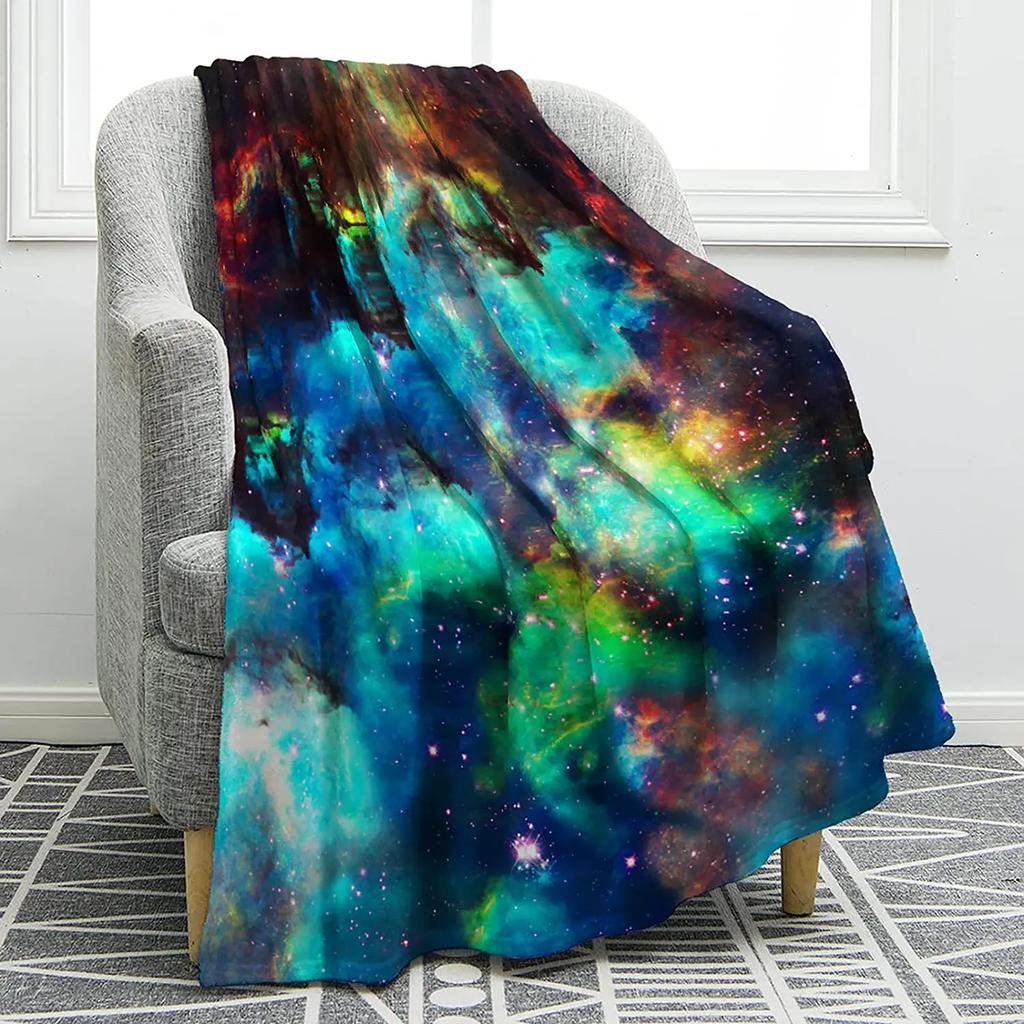 Galaxy Blanket Outer Space Starry Sky Flannel Throw Blanket for Bed Sofa Couch Warm Soft for Boys Girls  Birthday Festival Gift