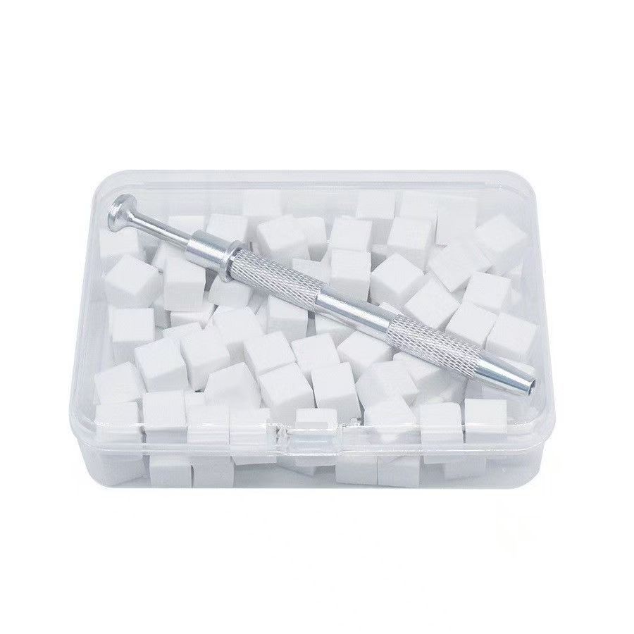 

1Pc Nail Art Colored Smoke Sponge Tofu Square Blending Blush Nail White 100-Piece Scratch Pen Storage Box Set