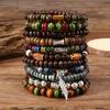 10pcs Vintage Bohemia Men's Bracelets - Fashion Stylish Leaves Wristwear Accessory for Durable Fashion Jewelry Gifts