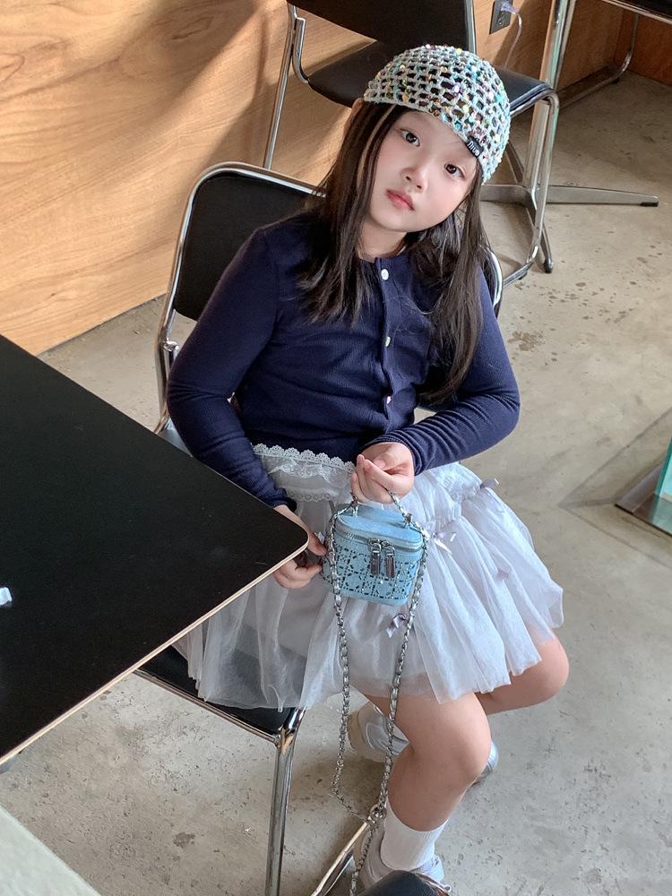 Mini-Umhängetasche im Denim-Stil für Kinder & Frauen – Trendige Schultertasche mit Strass-Akzenten