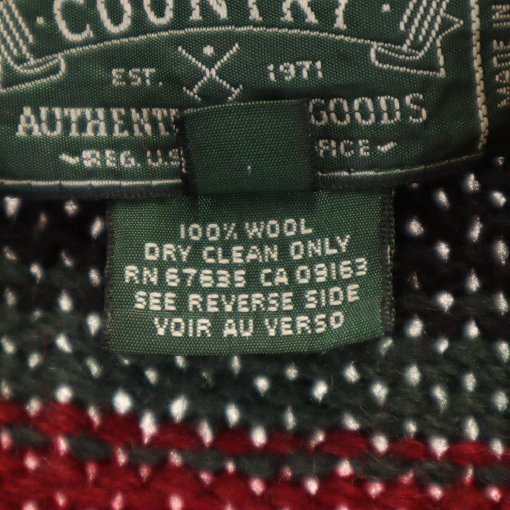 RALPH LAUREN COUNTRY lata 90. Polo Country Wzór rdzenny Stary kardigan z kołnierzem szalowym męski Używany