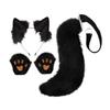 Faux Ears and Tail Set Ear Headband Costume Cosplay Animals Ears and Tail for Mardi Gras Kids Adults Stage Shows Carnival Easter