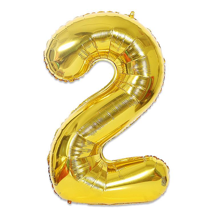 Hot Selling 40 Inch Aluminum Film Balloons Gold Silver Number Balloon for Wedding Party Birthday Decoration
