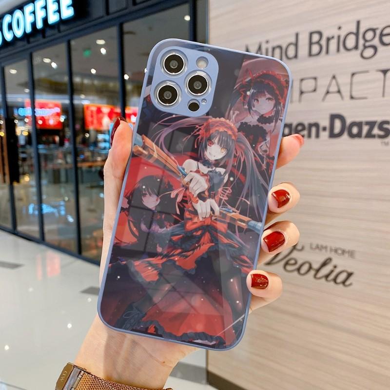Cute Kurumi Tokisaki Phone Case For IPhone 14 13 12 11 Pro Max X XR XS 8 7 Plus Liquid Glass Color Phone Cover