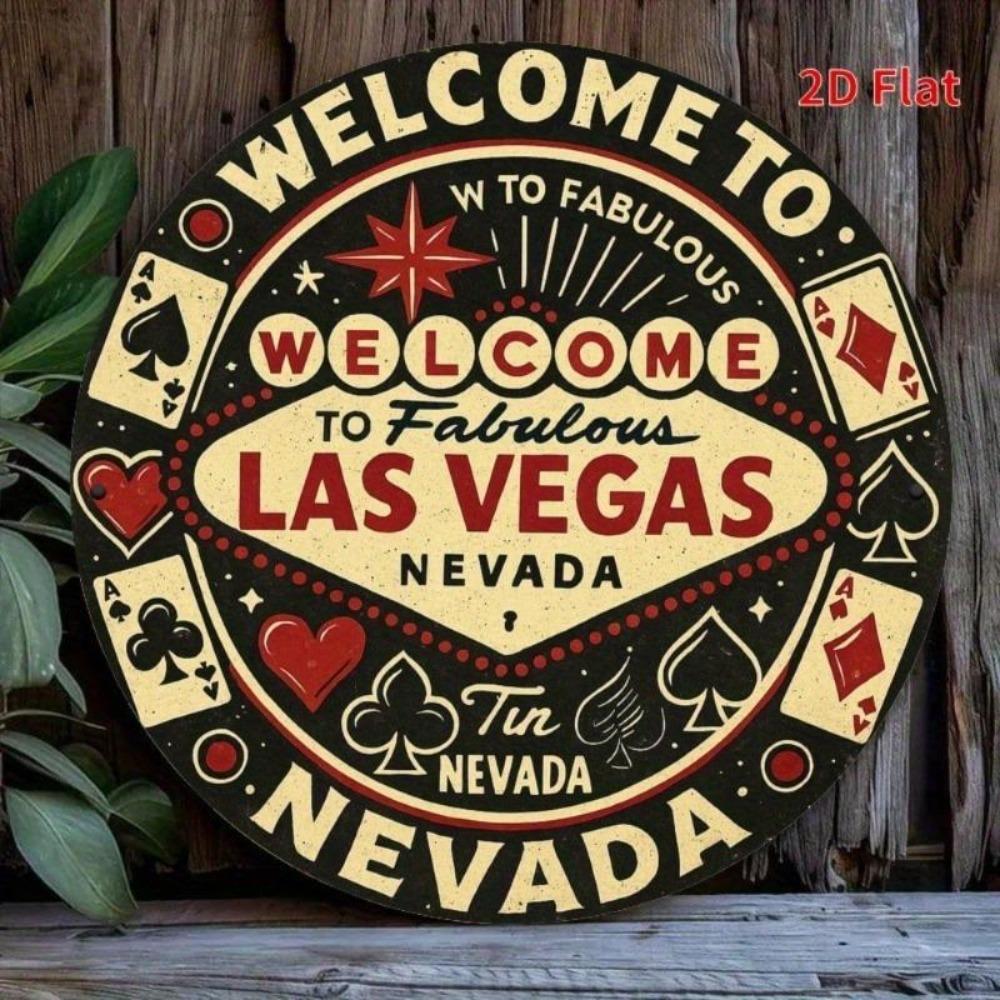 Las Vegas Neon Sign Vintage Metal Wall Art Home Decor Retro Cafe Bar Party
