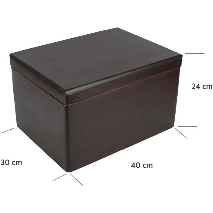 Boîte de Rangement en Bois à Décorer Brun - Creative Deco - XXL - 40 x 30 x 24 cm - Naturel - Non Poncé