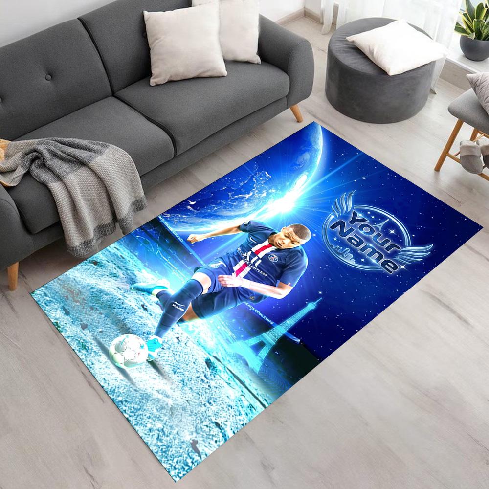 Mbappé Personalized Text Area Rug Perfect for Living Rooms Foyer Bedrooms Study room Antislip Carpet Anime Office Decor Best for Christmas