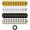 40 Pcs 2025 Graduation Balloons 12 Inch Black Gold Congrats Grad Balloons with Ribbons for Class of 2025 Grad Party Decoration
