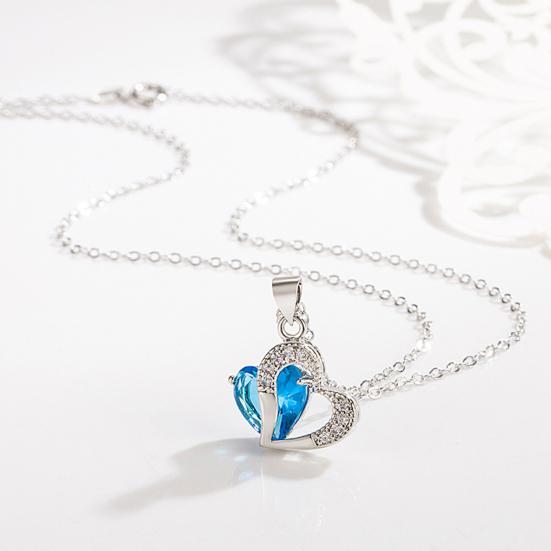 1 Set Hängeohrringe Geometrisch Strass Hochglanz Zirkonia Feine Verarbeitung Dekoration Glänzend Herzförmiger Anhänger Halskette Damen Accessoire