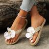 New Flat Bottomed Women's Slippers Beach Shoes Home Casual Sandals Ultra Lightweight Slippers White Flower Shoes