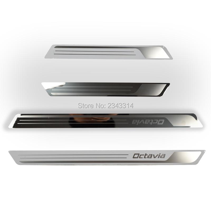 Per Skoda Octavia A5 A7 A9 2015- Accessorio Acciaio Inossidabile Battitacco Auto Piastra di Battuta Protezione Proteggi Pedale Copertura Decorativa Styling